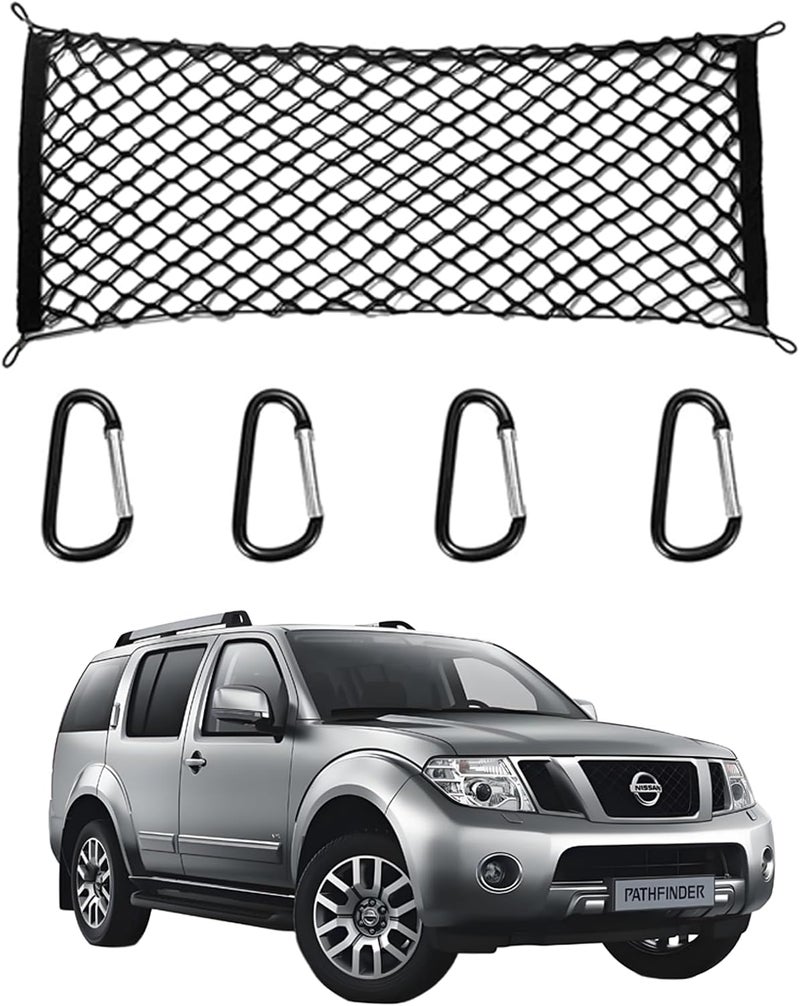 AuyNeas for Nissan Pathfinder Envelope Style Truck Bed Cargo Net - Fits 2013-2024 2025 2026 Pathfinder Accessories Cargo Net for Pickup Truck Bed - Heavy Duty Carabiners - Image 1